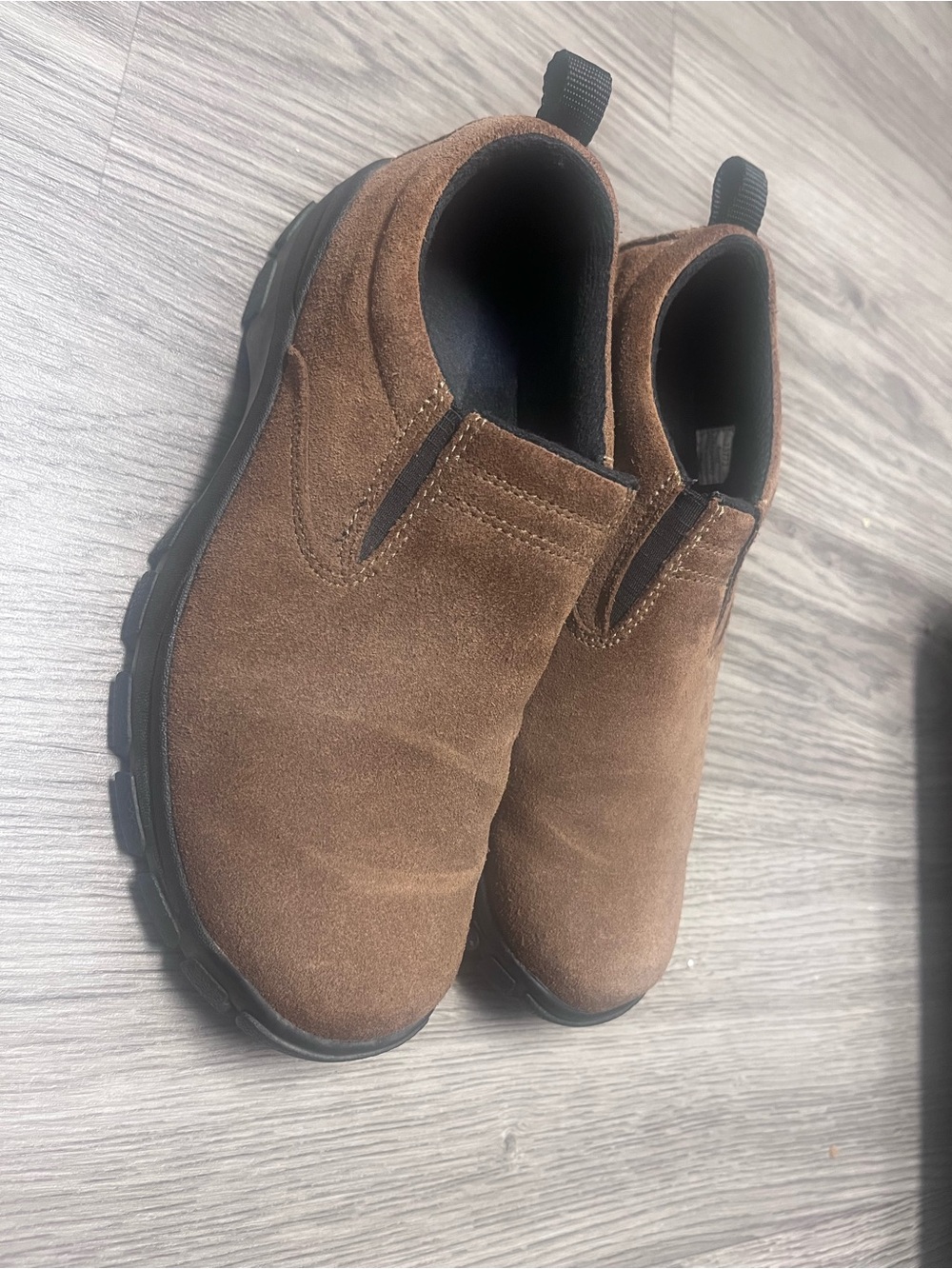 Lands' End Brown Suede Slip-On Winter Boots